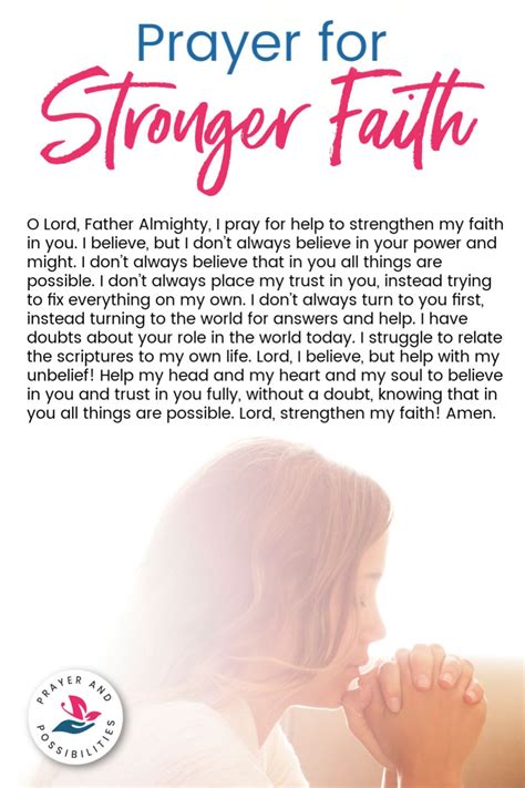 A Daily Prayer For Stronger Faith Pray For God To Help With Your