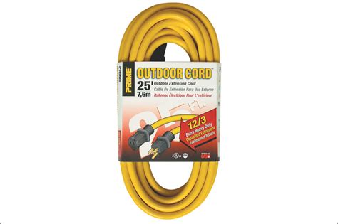 25 Ft Outdoor Extension Cord 123 Sjtw Yellow