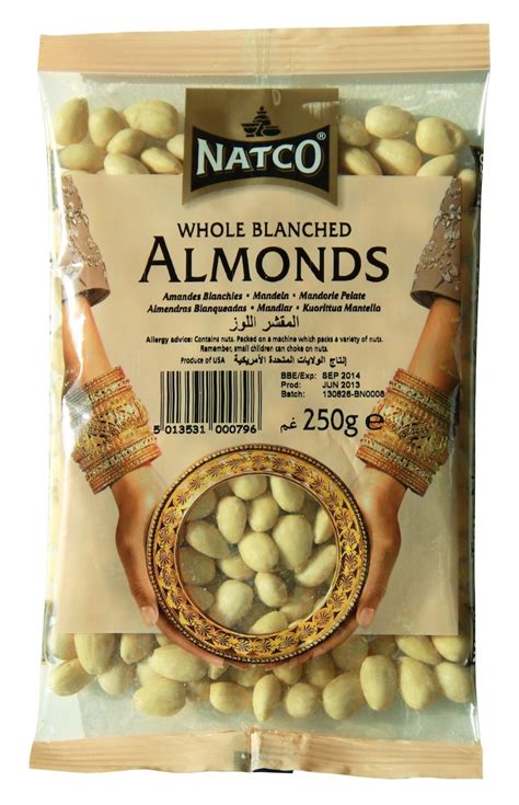 Natco Almond Blanched Whole 250g Natco Foods Shop