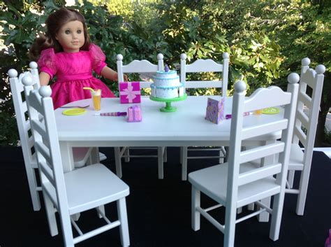 American Girl Doll Furniture Table 6 Chair Set Dolls