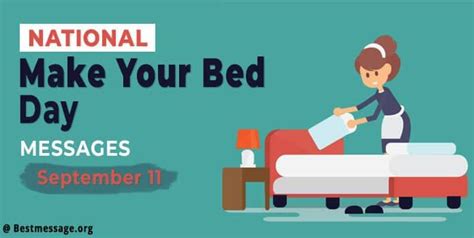 national make your bed day messages quotes wishes messages greeting words best