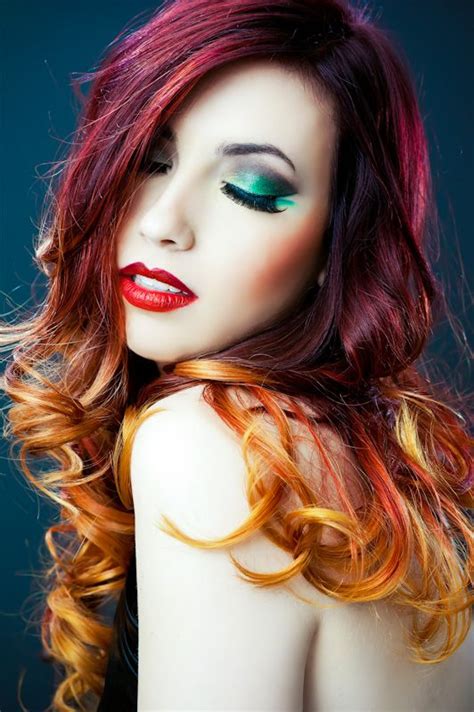 Red To Yellow Ombre Hair 1 Ombre Hair Wild Hair Color Hair Color