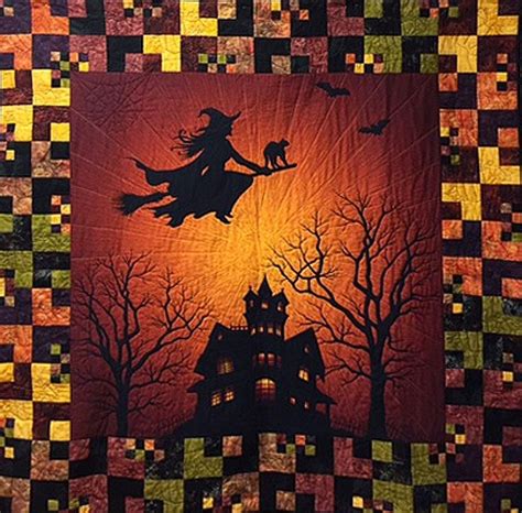 Witch With Soda Pop Border Kit Halloween Quilts Witch Quilt Holiday