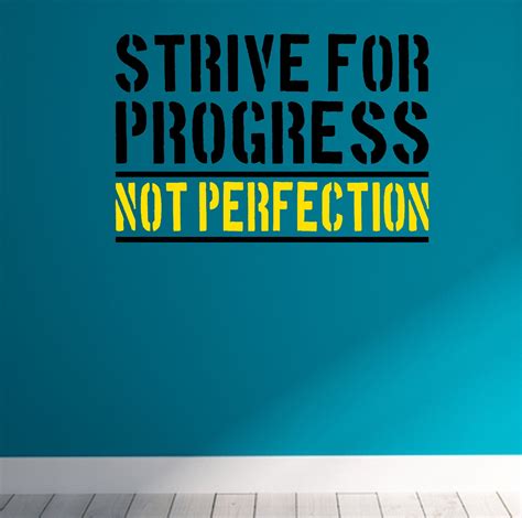 Strive For Progress Not Perfection Wall Fitness Decal Quote Etsy