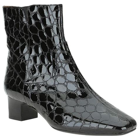 clarks lilstock cider ladies wide fitting black croc leather ankle boot boots from charles