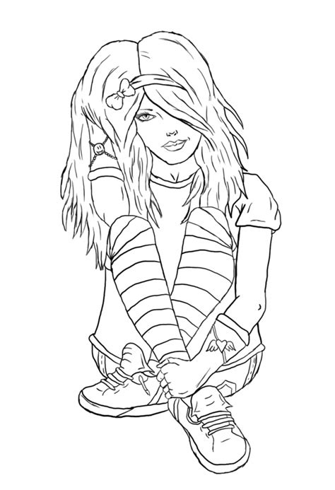 Emo Coloring Pages For The Students Educative Printable