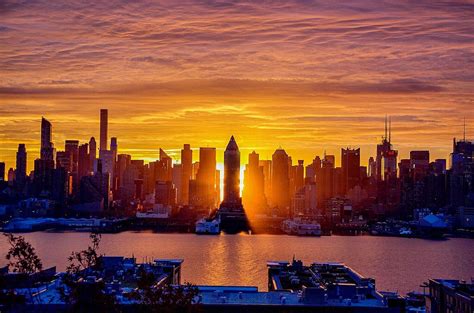 Todays Sunrise Overlooking Manhattan Skyline New York City 281115
