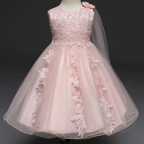 Pink Flower Dress For Baby Girls Petals Dress Newborn Baby Girls
