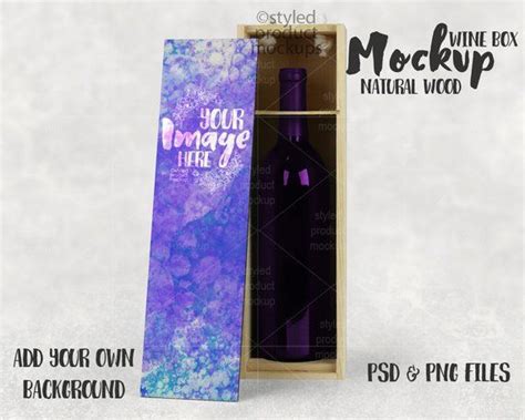 Download Dye sublimation natural wood wine box mockup template ...
