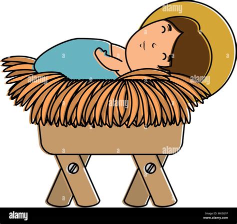 The Infant Jesus In The Crib Stock Vector Images Alamy