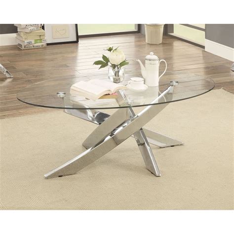 The mcgary glass top coffee table is a chic product that brings a certain amount of glamour to your living room. Shop Furniture of America Propel Modern Glass Top Chrome ...