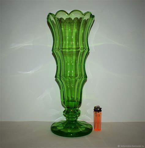 Vintage Tall Vase 37 Cm Uranium Glass Moser Moser купить на Ярмарке Мастеров Fag6lcom