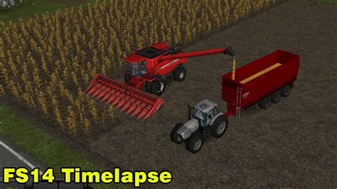 Fs14 Farming Simulator 14 Corn Harvesting Timelapse 40 Youtube