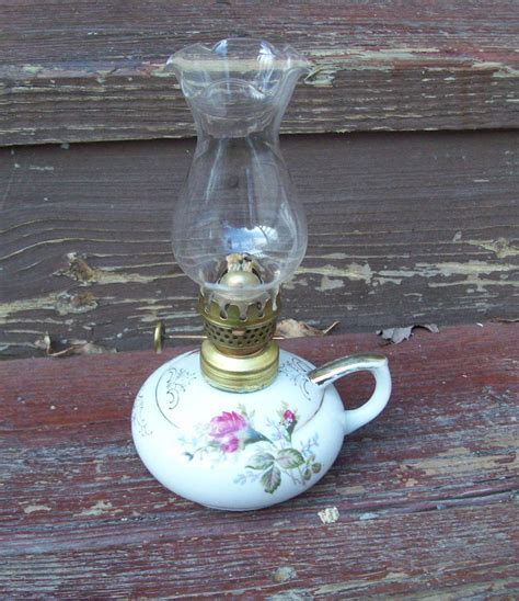 Vintage Napco Small Oil Lamp Floral Design 1000 Via Etsy Antique