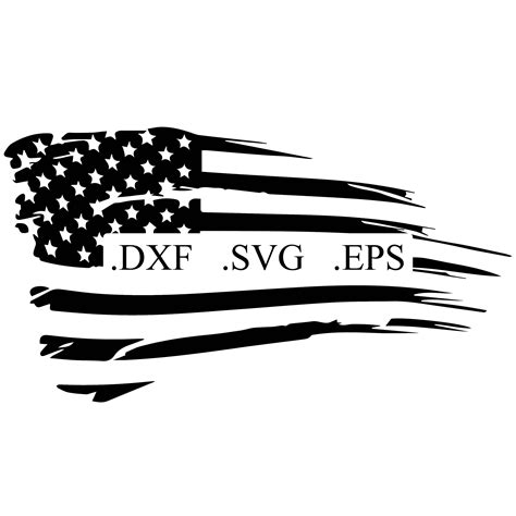 Distressed American Flag Vector Cut File Dxf Svg Eps From
