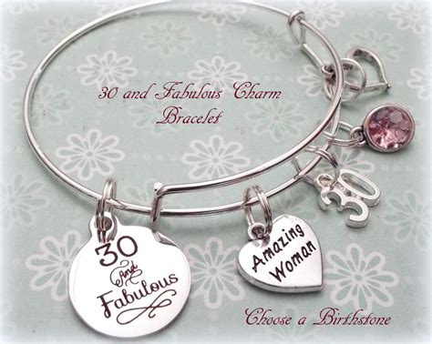 Personalised 30th Birthday Charm Bracelet With T Box Choose Initial
