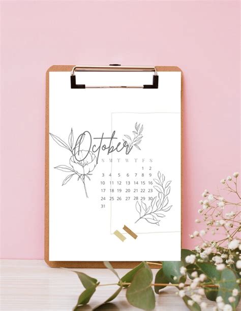 2021 Floral Downloadable Calendar Etsy