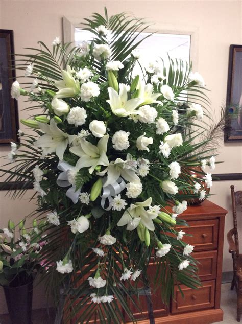 This does not include the wake, however, and depending on how many people you invite that can get very expensive. Large white funeral spray 909/948-9098 | Austin florist ...