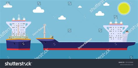 Empty Cargo Container Ship Front Side Stock Vector Royalty Free
