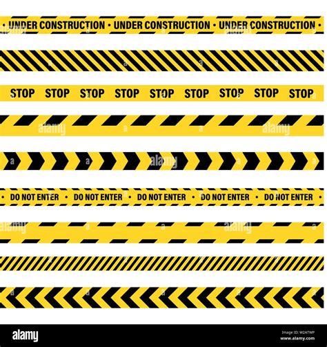 Yellow And Black Barricade Construction Tape Police Warning Line