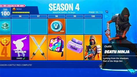 The fortnite shop updates daily with daily items and featured items. *NEW* Fortnite SEASON 4 BATTLE PASS ITEMS - Fortnite Ba ...