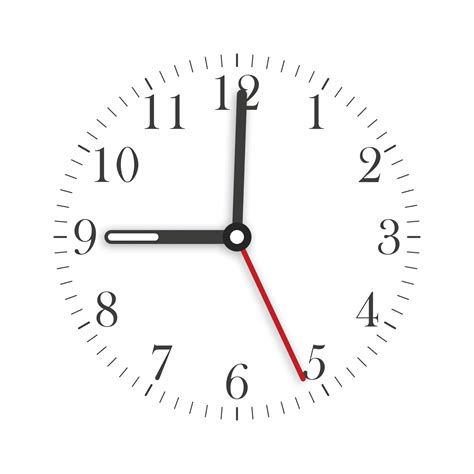 Clock Face With Shadow On White Background Clock Hands 2056786 Vector