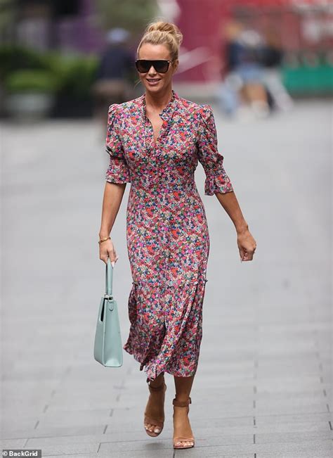 Amanda Holden Displays Her Svelte Physique In A Stylish Pink Floral Dress Duk News