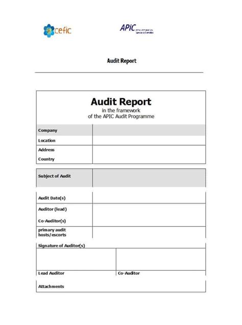 Guide On How To Create An Internal Audit Report Template Free Sample