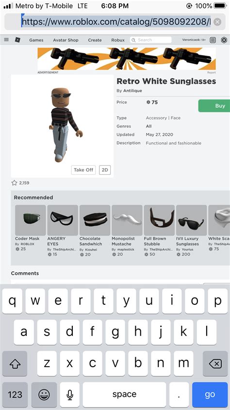 Retro White Sunglasses Roblox Id