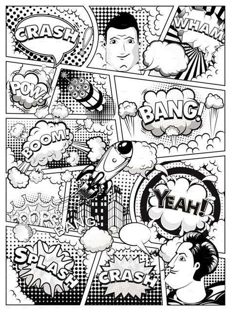 Black And White Comic Book Page
