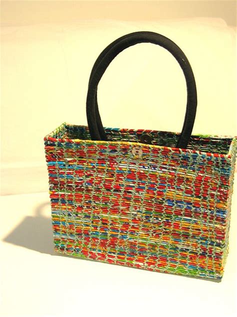 fused plastic bags rolled and weaved into flat panels that are woven