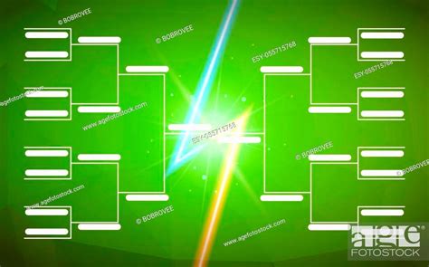 Tournament Bracket Template For 16 Teams On Bright Green Background