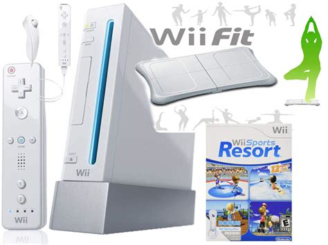 Wii Console System With Wii Sports Resort Game With Two