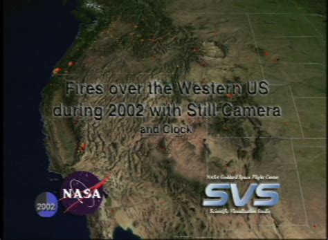 Svs Fires Over The Western Us During 2002 With Still Camera And Clock