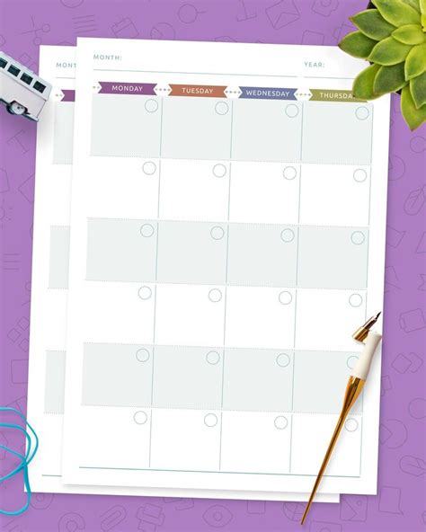 Blank Month Calendar Template Planner Calendar Calendar Monthly