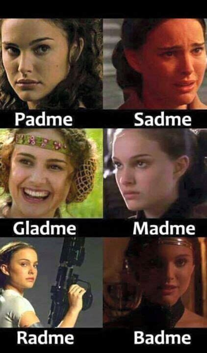 Heros Memes The Many Faces Of Queen Amidala Star Wars Memes Star