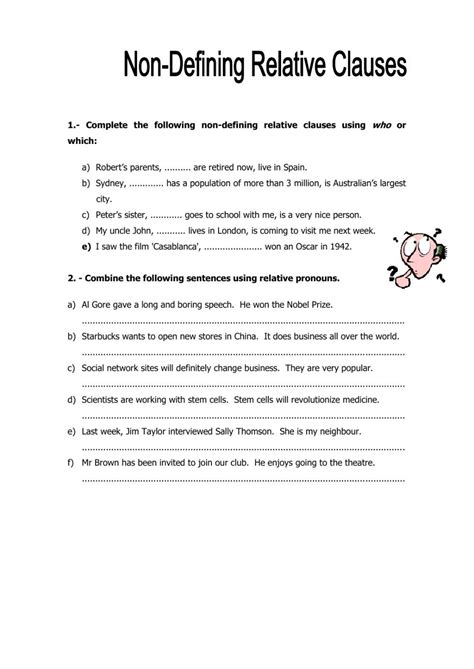 Defining And Non Defining Relative Clauses Online Activity For Grade You Can Do The Exercises