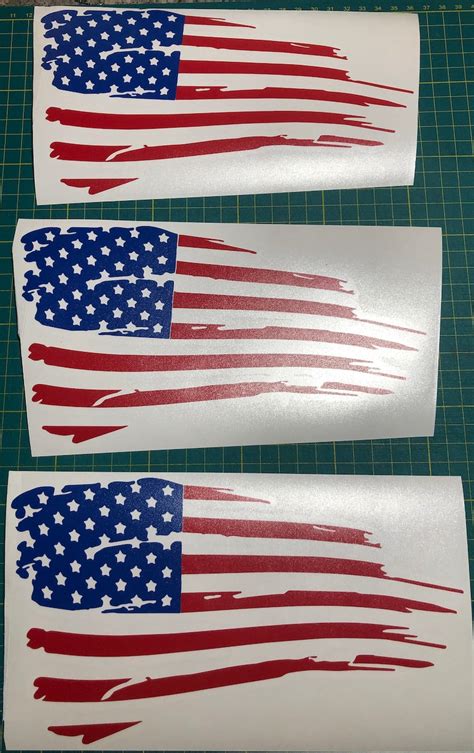 Distressed American Flag Vinyl Decal Custom Sizes Etsy