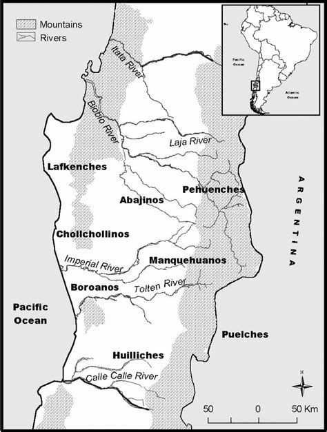 Mapuche Sub Groups Historical Territories Sources The Authors And