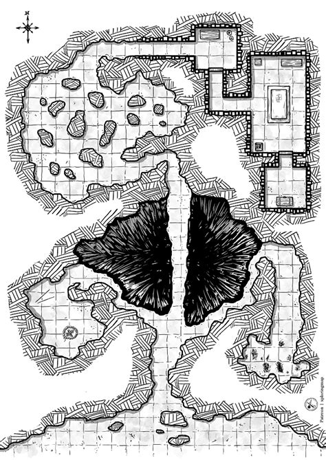 Dungeon Battle Map Cave Explore The Rooms Through The Narrow Passages And Cross The Perilous