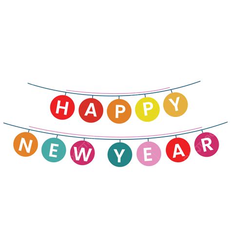 Happy New Year Vector Art Png Happy New Year Multicolor Banner Happy