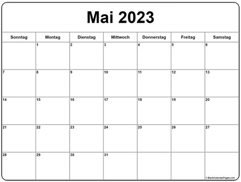 Mai 2023 Kalender Auf Deutsch Kalender 2023