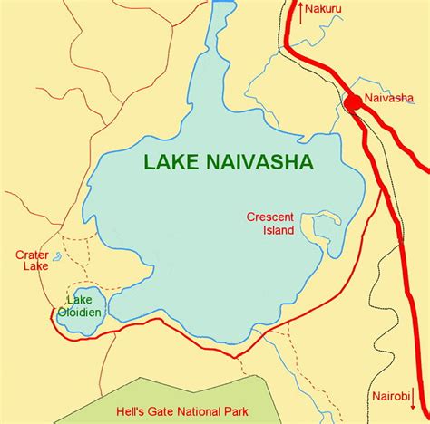 Naivasha Map Of Lake Naivasha With Our Preferred Walking And Flickr