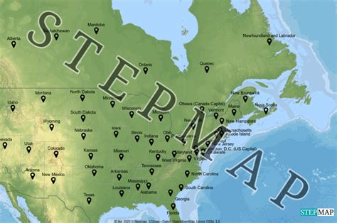 Stepmap North America Us Statescanadian Provinces And Territories