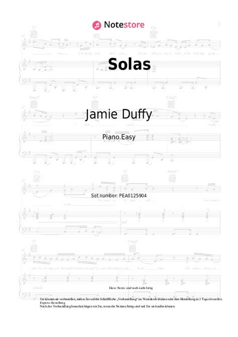 Jamie Duffy Solas Klaviernoten In Note Storede Klaviereasy Sku