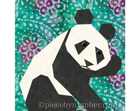 Panda Quilt Block Pattern Paper Pieced Quilt Patterns Instant Etsy