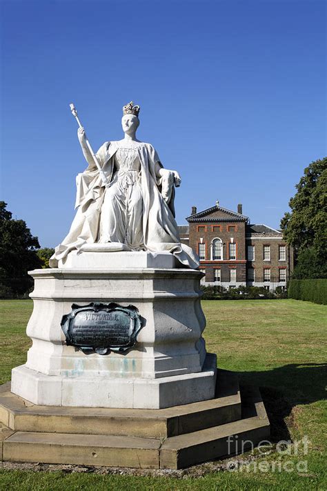 Statue Of Queen Victoria Outside Kensington Palace In London England