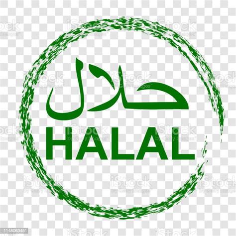 Stock Ilustrace Jednoduchý Pastelový Efekt Pruh Green Stamp Sign Halal