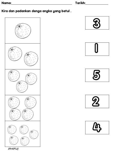 Worksheets Tadika Lembaran Kerja Matematik Prasekolah Reverasite