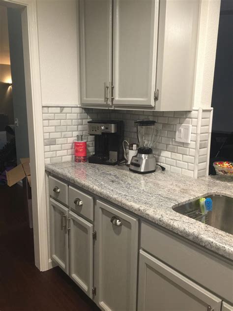Are you looking for white granite countertop ideas? Monte Cristo Granite, Marble backsplash tiles, and grey ...